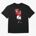 Alejandro Garnacho Goal Celebration Oversized T-Shirt Remember FIFA World Cup 2026 for Fans of Messi, CR7 and Mbappe and Argentina, France and Brazil, Bringing Vintage Soccer Flavor, Modern Football Stars, National Flags and Final Night Emotion;
