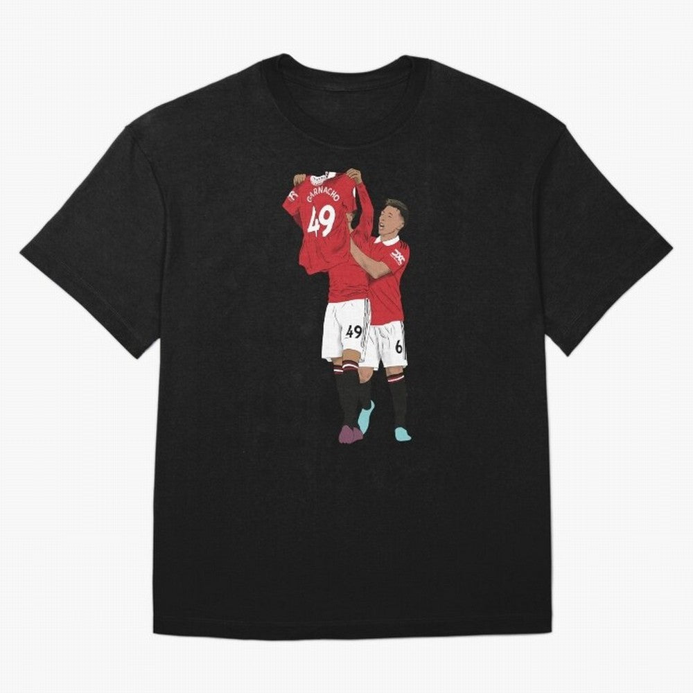 Alejandro Garnacho Goal Celebration Oversized T-Shirt Remember FIFA World Cup 2026 for Fans of Messi, CR7 and Mbappe and Argentina, France and Brazil, Bringing Vintage Soccer Flavor, Modern Football Stars, National Flags and Final Night Emotion;