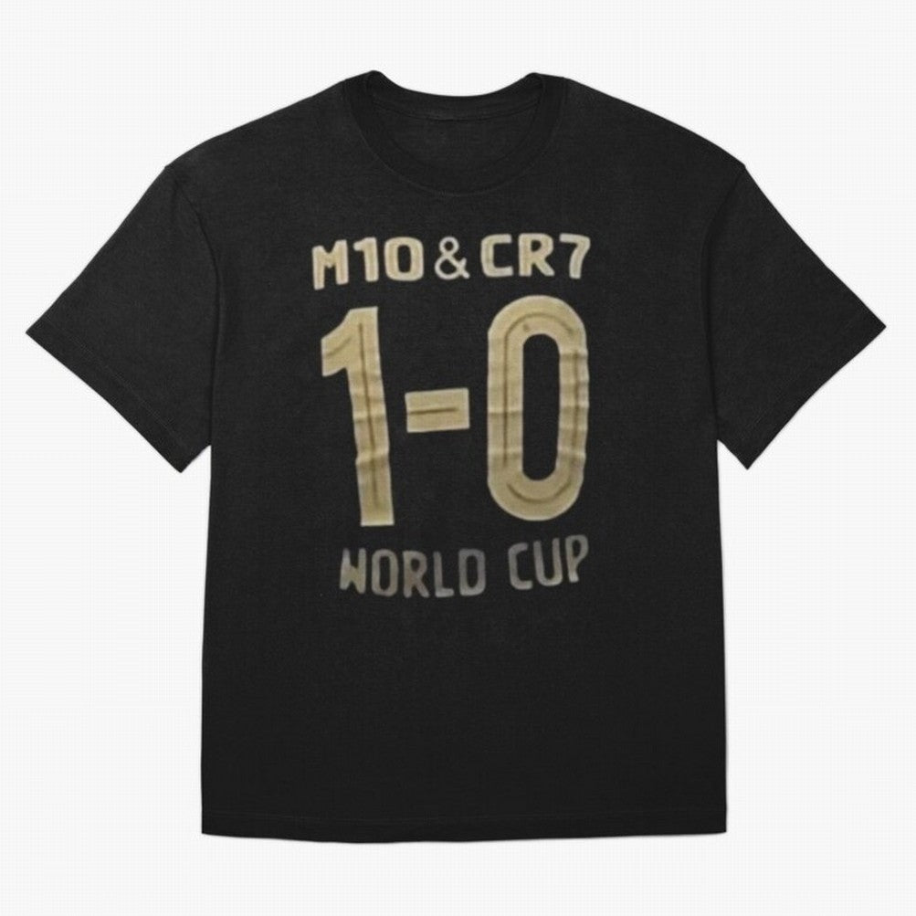 m10 and cr7 1-0 world cup football Classic T-Shirt Bring Retro Soccer Energy to Match Day Hype around FIFA World Cup 2026 Group Stage, Haaland and Mbappe, Argentina, France and Brazil, Championship Spirit, Famous Goals, Roaring Crowds and