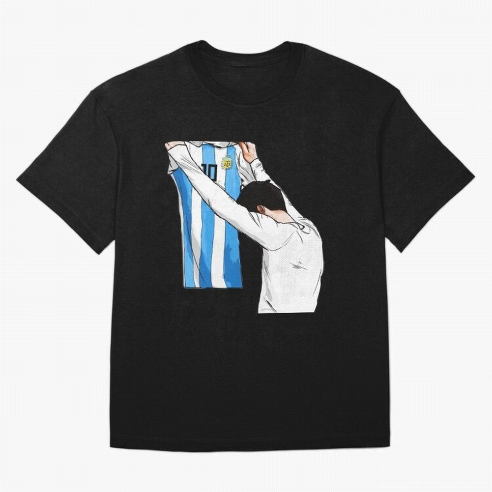Lionel Messi holding his shirt, Argentina copa america Classic T-Shirt Discover Match Day Hype around FIFA World Cup 2026 USA Canada Mexico, CR7, England, Stadium Chants, National Pride, Trophy Dreams and Unforgettable Football Memories; Ideal for