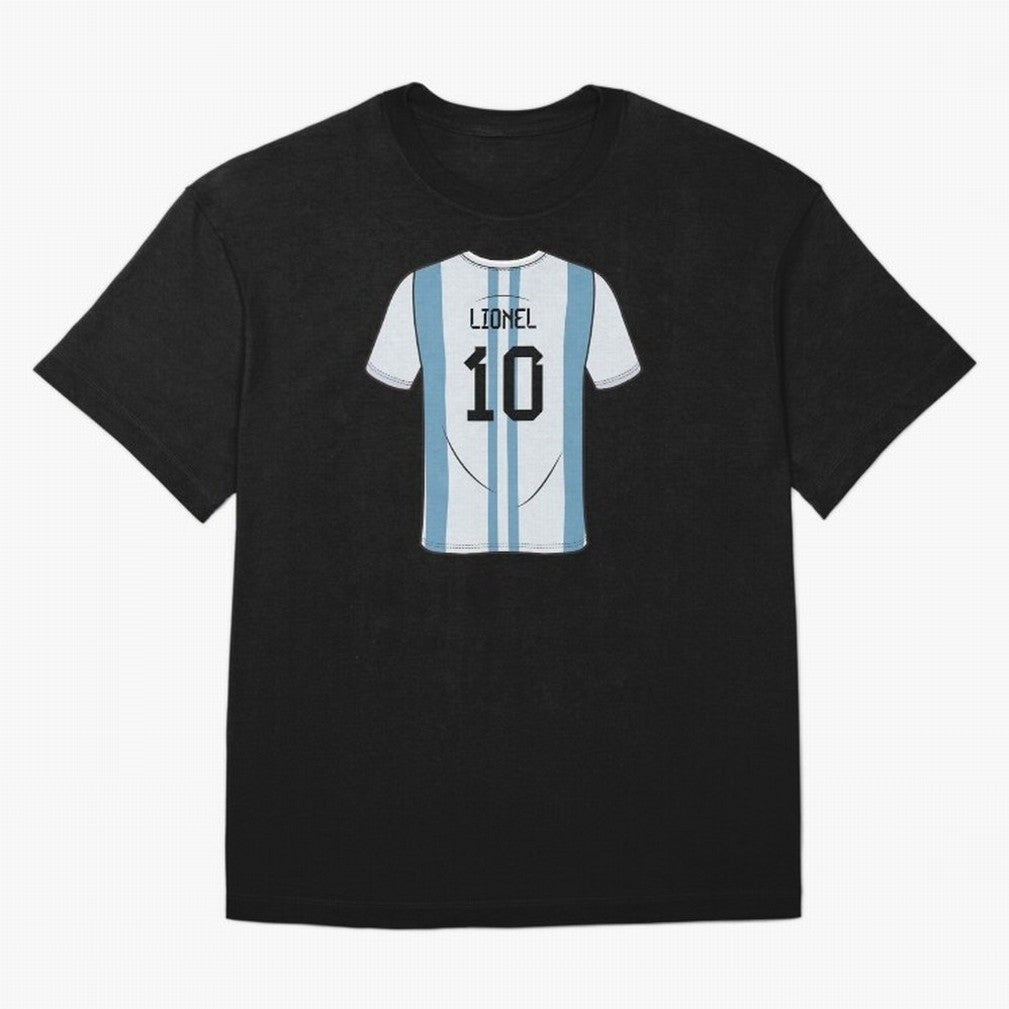 LeoMessi Jersey Illustration 2022 Oversized T-Shirt Turn Up for Global Football Passion for FIFA World Cup 2026 Group Stage, Connected to Neymar, Haaland and Cristiano Ronaldo, France, Soccer Culture, Superstar Moments, National Team Dreams and