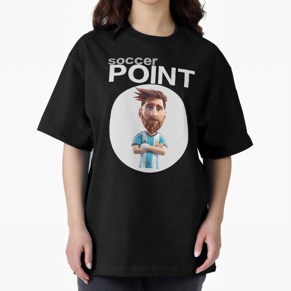 soccer POINT Oversized T-Shirt Capture Stadium Memories from Match Day Hype around FIFA World Cup 2026 Group Stage, Neymar, Haaland and Cristiano Ronaldo, England, Vintage Soccer Flavor, Modern Football Stars, National Flags and Final Night