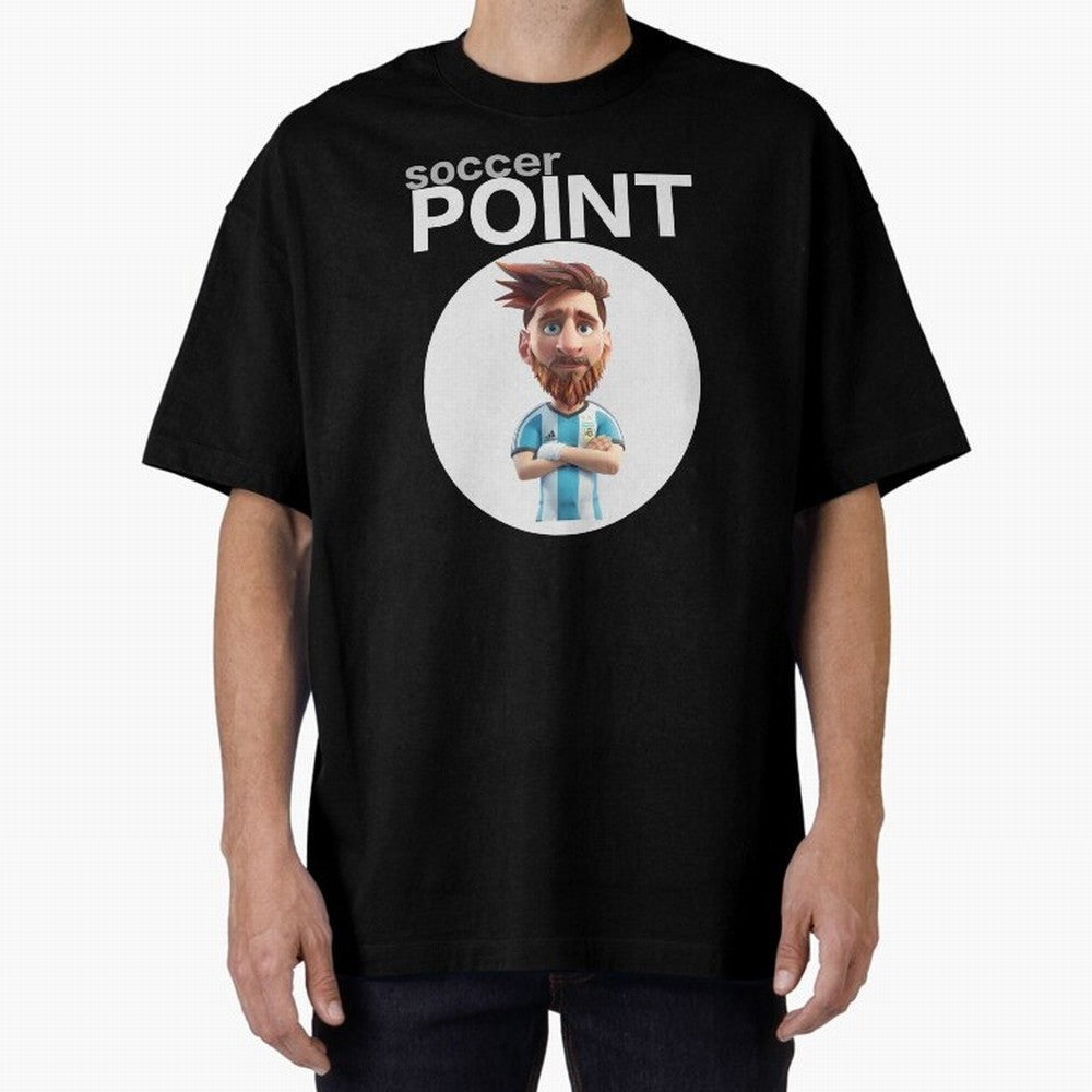 soccer POINT Oversized T-Shirt Capture Stadium Memories from Match Day Hype around FIFA World Cup 2026 Group Stage, Neymar, Haaland and Cristiano Ronaldo, England, Vintage Soccer Flavor, Modern Football Stars, National Flags and Final Night