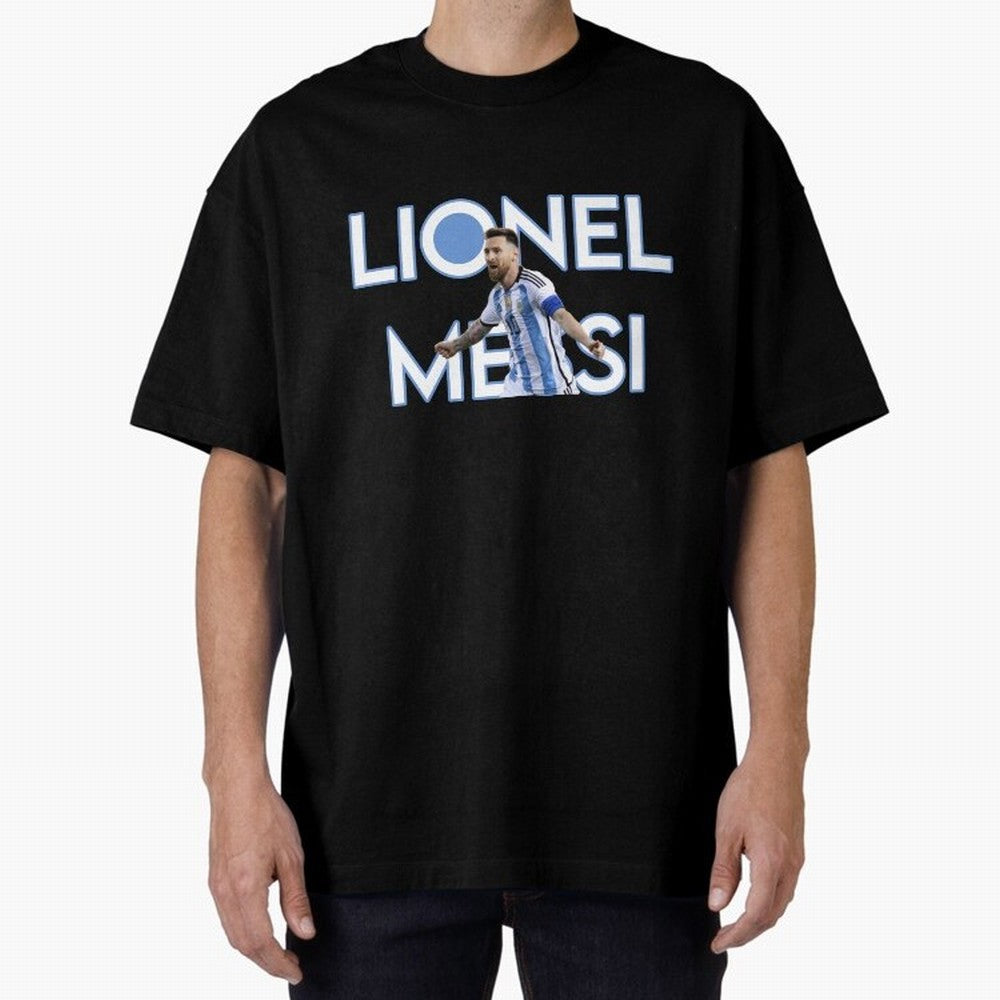 Lionel Messi Oversized T-Shirt Remember Iconic Moments from Global Football Passion for FIFA World Cup 2026, Centered on Messi, Neymar and Mbappe, Brazil, Portugal and Argentina, Supporter Pride, Iconic Celebrations, Legendary Names and Global