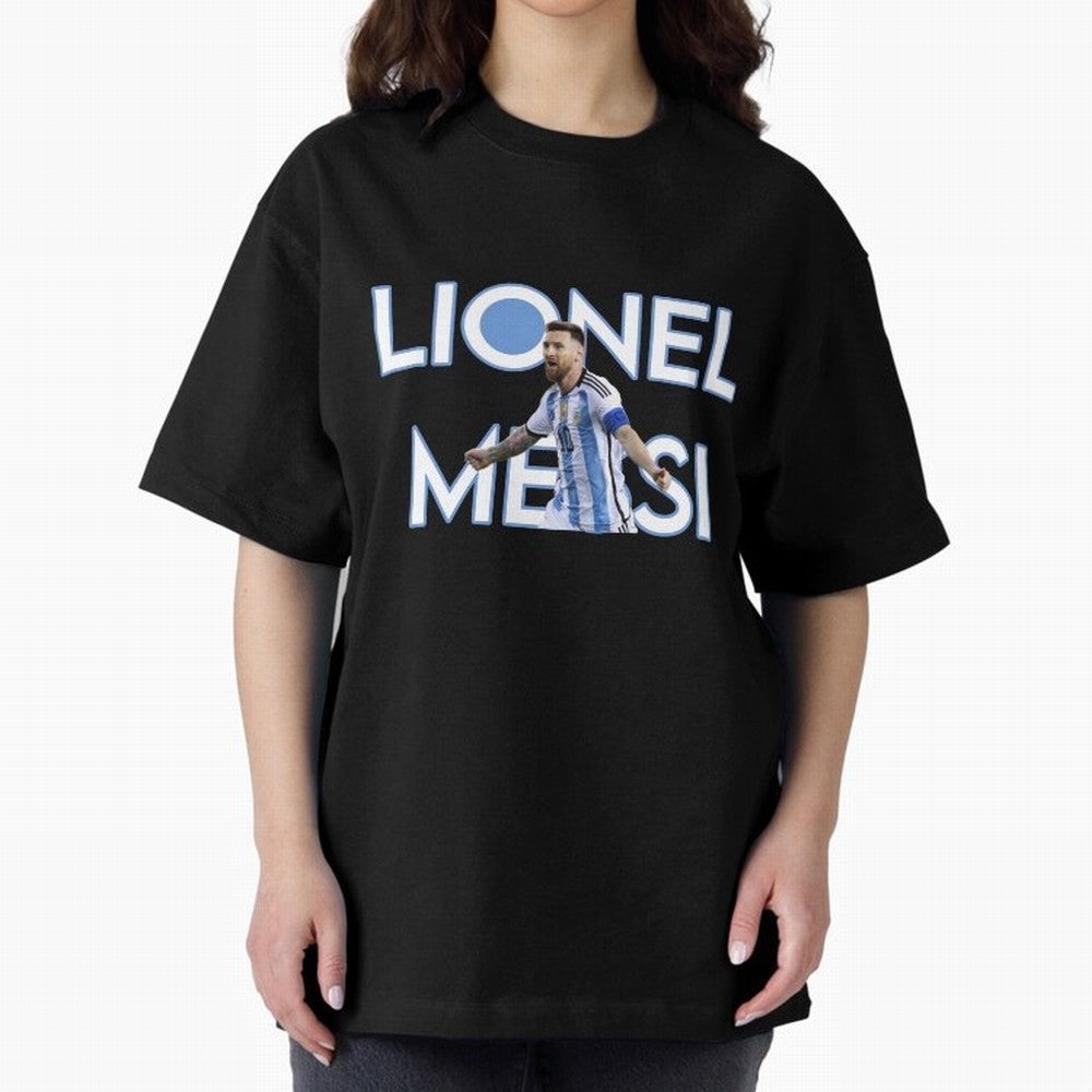 Lionel Messi Oversized T-Shirt Remember Iconic Moments from Global Football Passion for FIFA World Cup 2026, Centered on Messi, Neymar and Mbappe, Brazil, Portugal and Argentina, Supporter Pride, Iconic Celebrations, Legendary Names and Global