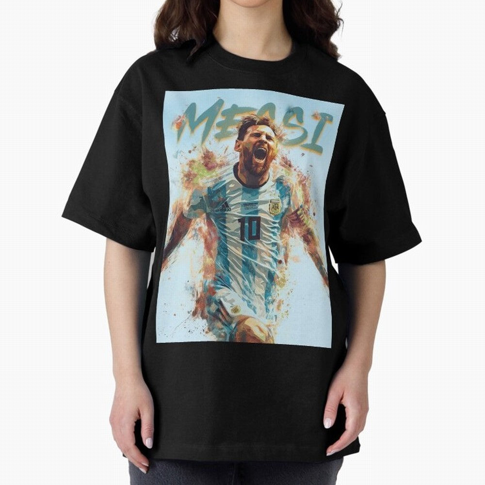 The Messiah Oversized T-Shirt Support the Legends of FIFA World Cup 2026 Spirit, Built around France and Portugal, Messi, CR7 and Mbappe, Football Passion, Legendary Performances, Festival Vibes and Supporter Community; Ideal for Football Dads,