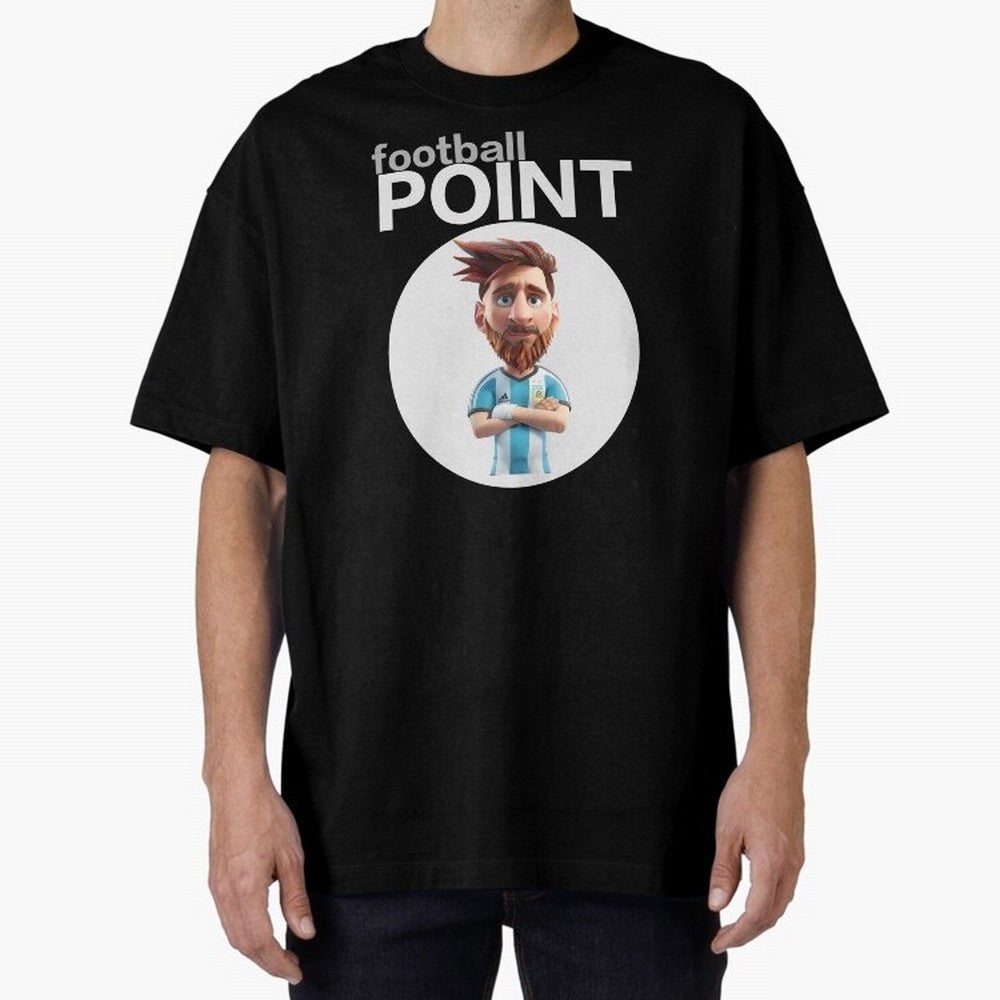football POINT Oversized T-Shirt Celebrate Fan Favorites in Global Football Passion for FIFA World Cup 2026 Group Stage, Filled with Messi, CR7 and Mbappe, Spain, Goal Celebration Energy, Supporter Heritage, Football Icons and Worldwide Tournament