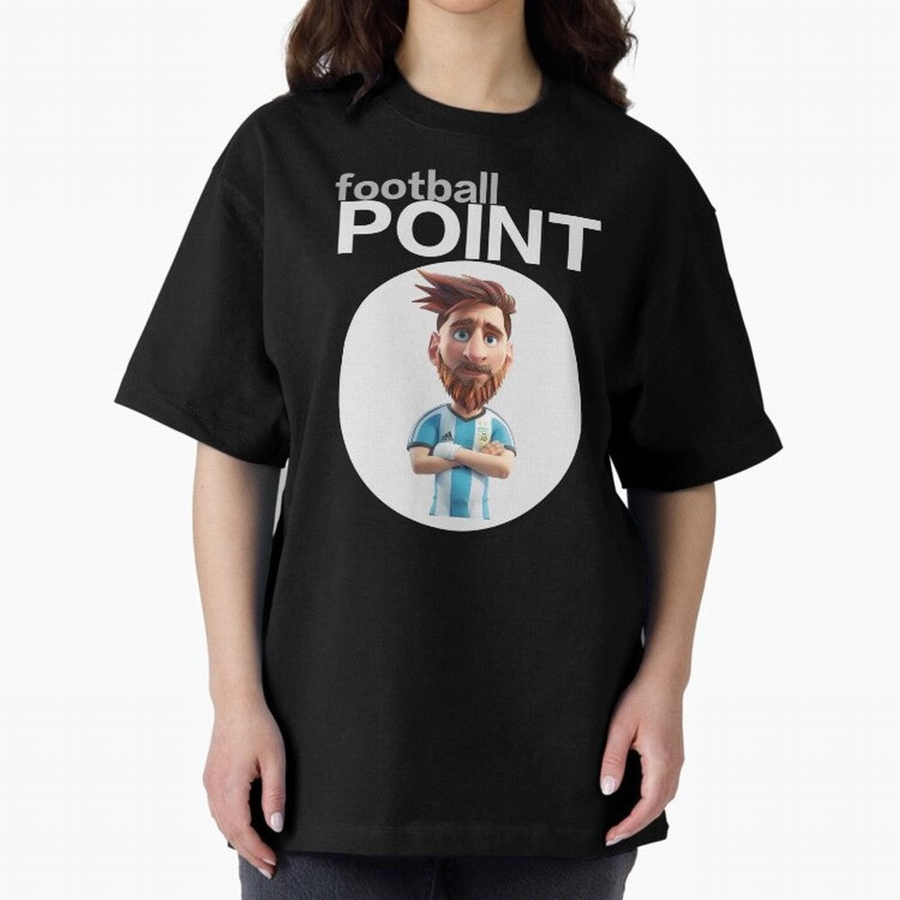 football POINT Oversized T-Shirt Celebrate Fan Favorites in Global Football Passion for FIFA World Cup 2026 Group Stage, Filled with Messi, CR7 and Mbappe, Spain, Goal Celebration Energy, Supporter Heritage, Football Icons and Worldwide Tournament