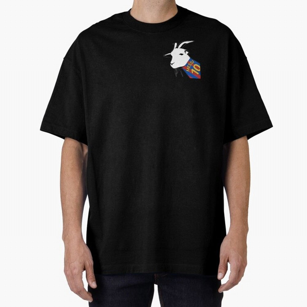 Messi Goat Barcelona Oversized T-Shirt Feel the Roar of Global Football Passion for FIFA World Cup 2026 USA Canada Mexico, Built around Cristiano Ronaldo, Brazil, Retro Football Energy, Iconic Rivalries, Trophy Chase Drama and Stadium Atmosphere;