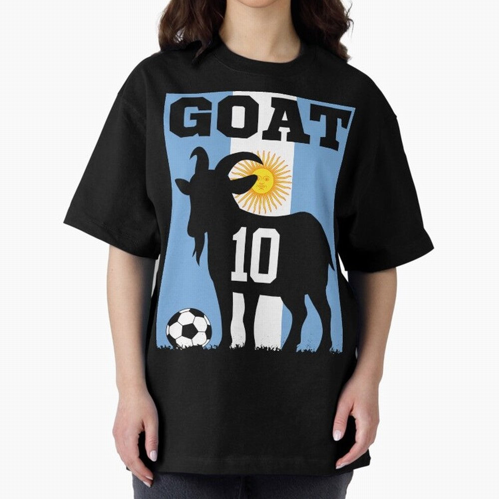 Argentina World Cup 2026 The Goat 10 Oversized T-Shirt Celebrate Soccer Greatness during FIFA World Cup 2026 for Fans of Cristiano Ronaldo, Haaland and CR7 and Portugal, Bringing Supporter Pride, Iconic Celebrations, Legendary Names and Global