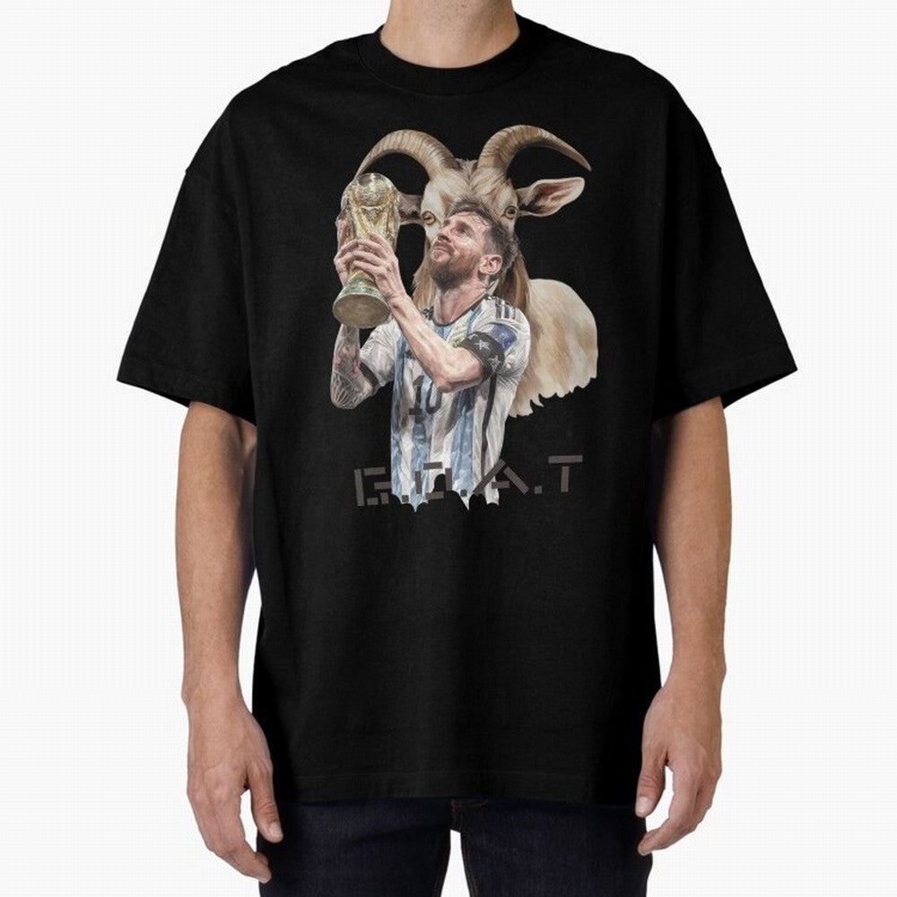 The G.O.A.T of Football, Lionel Messi Classic T-Shirt Honor Champions and Dreams in FIFA World Cup 2026 Centered on Neymar, Haaland and Cristiano Ronaldo, England and Germany Energy, Worldwide Fan Energy, Dramatic Goals, Stadium Lights and