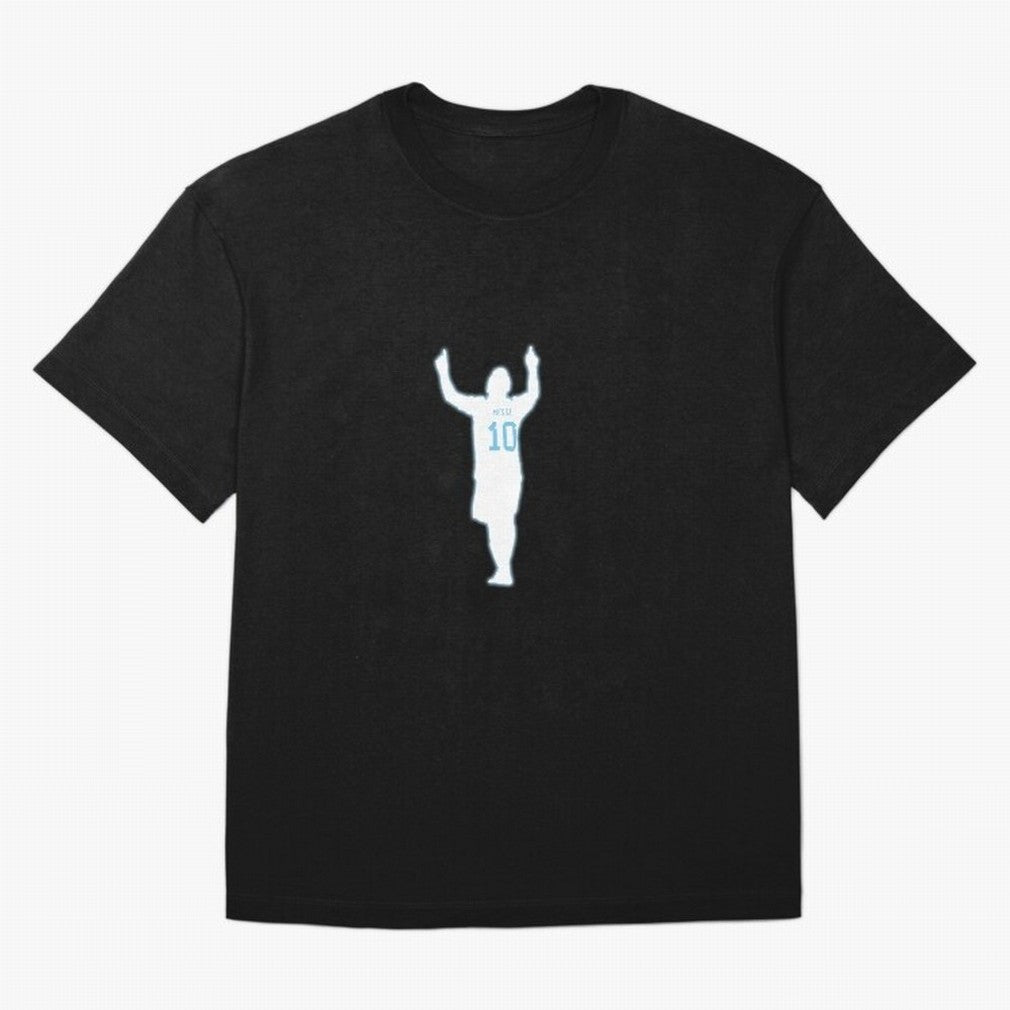 Lionel Messi Iconic Celebration Pose - Argentina Colors Classic T-Shirt Show Passion for the Stars of FIFA World Cup 2026 Inspired by Messi, Brazil, Portugal and Argentina Energy, Soccer Culture, Superstar Moments, National Team Dreams and