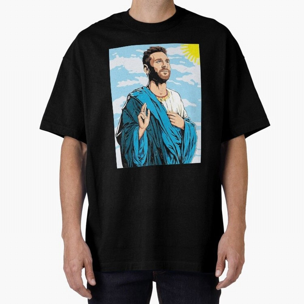 messi god Oversized T-Shirt Elevate FIFA World Cup 2026 Group Stage for Fans of Haaland and Spain and Netherlands, Bringing Classic Soccer Heritage, Championship Pressure, Fan Loyalty and International Pride; Ideal for Football Dads, Football Moms,