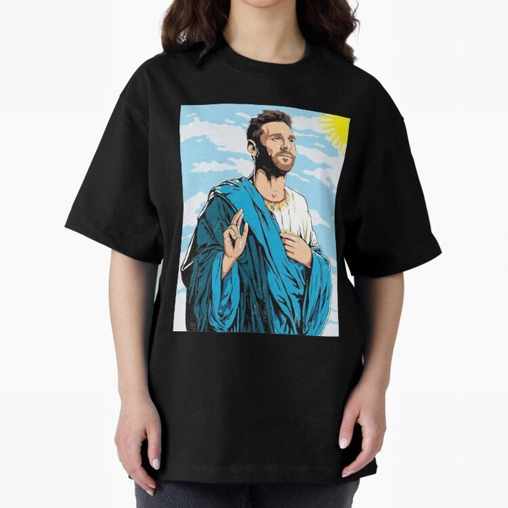 messi god Oversized T-Shirt Elevate FIFA World Cup 2026 Group Stage for Fans of Haaland and Spain and Netherlands, Bringing Classic Soccer Heritage, Championship Pressure, Fan Loyalty and International Pride; Ideal for Football Dads, Football Moms,