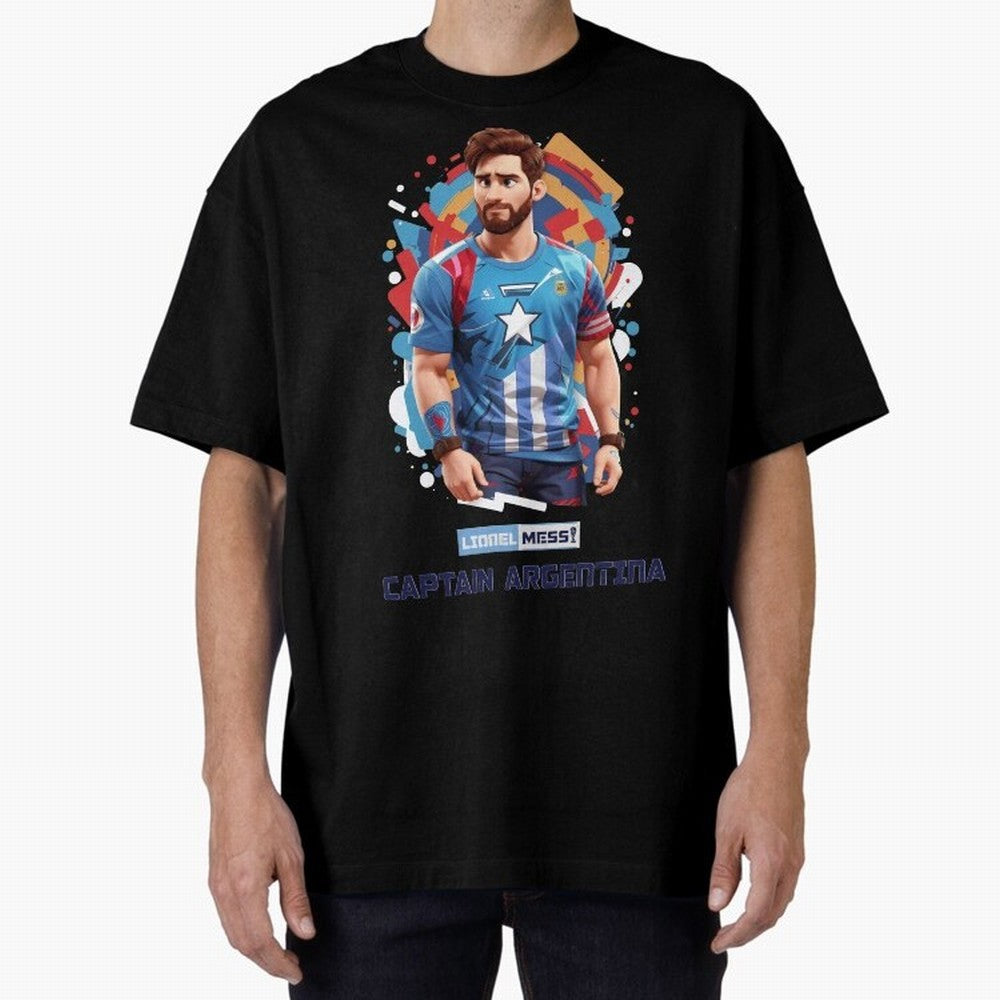 Lionel Messi Captain Argentina Oversized T-Shirt Join Supporters Worldwide for FIFA World Cup 2026 USA Canada Mexico with Cristiano Ronaldo, England and Germany Energy, Global Supporter Spirit, Legendary Goals, National Colors and Tournament