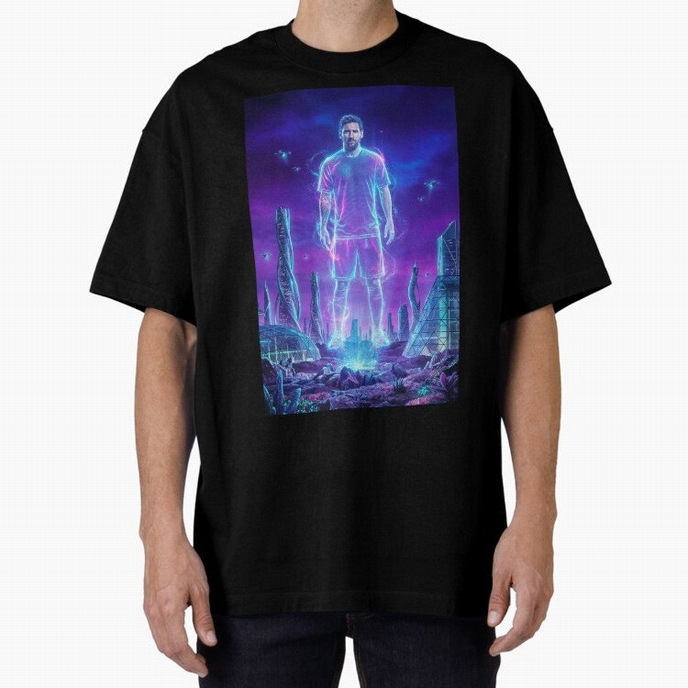 Lionel Messi (GOAT) Hologram in Futuristic Cyberpunk City (Version 5) Classic T-Shirt Feel the Roar of FIFA World Cup 2026 Group Stage Filled with Haaland, France Energy, Soccer Culture, Superstar Moments, National Team Dreams and Competitive Fire;
