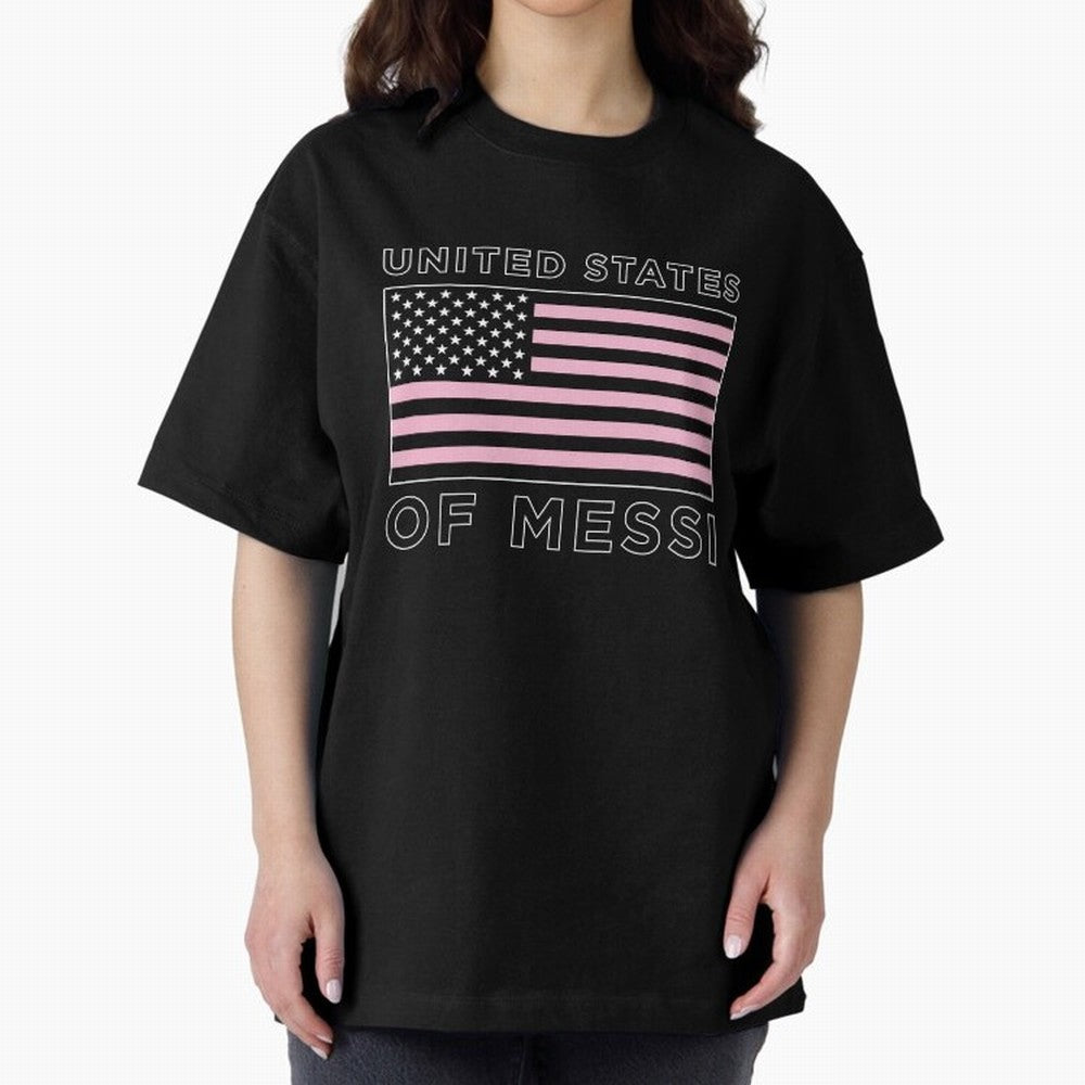 United States of Messi Oversized T-Shirt Keep the Match Day Mood of FIFA World Cup 2026 Group Stage for Fans of Haaland and Portugal, Spain and Germany, Bringing Football Festival Excitement, Trophy Ambitions, Country Rivalries and Star Player