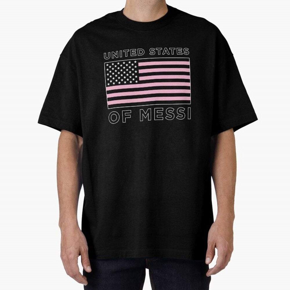 United States of Messi Oversized T-Shirt Keep the Match Day Mood of FIFA World Cup 2026 Group Stage for Fans of Haaland and Portugal, Spain and Germany, Bringing Football Festival Excitement, Trophy Ambitions, Country Rivalries and Star Player
