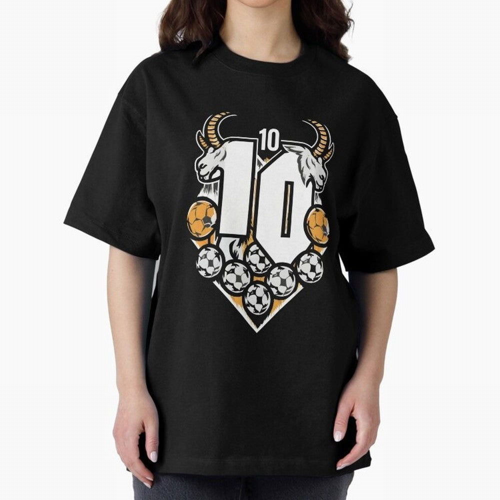 GOAT (Lionel Messi) design Boxy T-Shirt Unlock the FIFA World Cup 2026 Group Stage Journey through Haaland and Mbappe Highlights, Portugal, Spain and Germany Pride, Retro Football Energy, Iconic Rivalries, Trophy Chase Drama and Stadium Atmosphere;