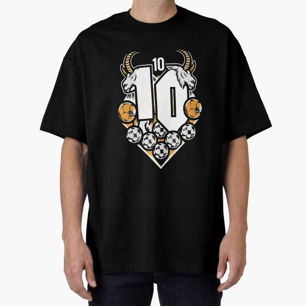 GOAT (Lionel Messi) design Boxy T-Shirt Unlock the FIFA World Cup 2026 Group Stage Journey through Haaland and Mbappe Highlights, Portugal, Spain and Germany Pride, Retro Football Energy, Iconic Rivalries, Trophy Chase Drama and Stadium Atmosphere;