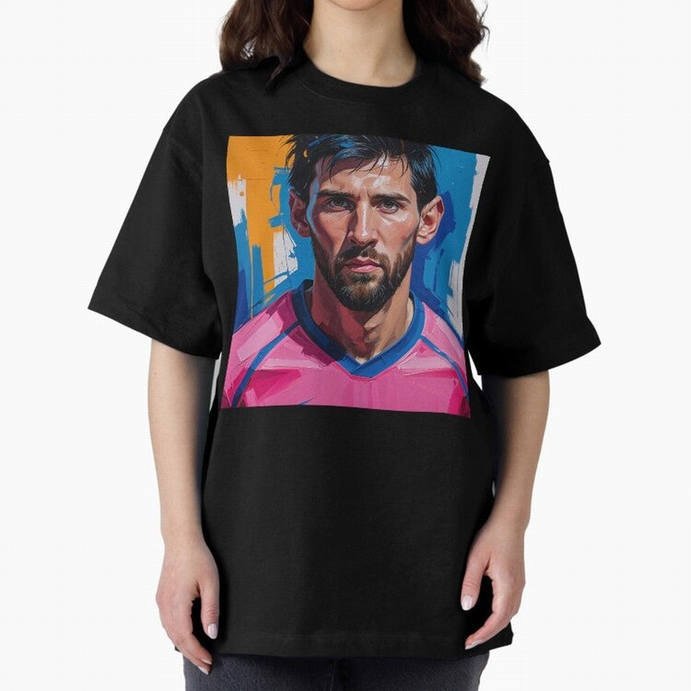 Vibrant Artistic Portrait of Lionel Messi (GOAT) - Digital painting (Version 3) Classic T-Shirt Relive Match Day Hype around FIFA World Cup 2026 USA Canada Mexico, Cristiano Ronaldo, Haaland and CR7, England and Germany, Sports Nostalgia,