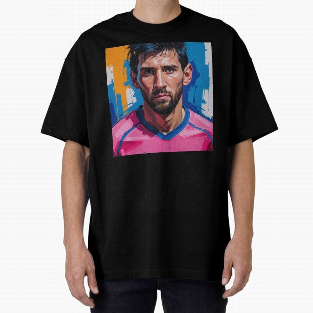 Vibrant Artistic Portrait of Lionel Messi (GOAT) - Digital painting (Version 3) Classic T-Shirt Relive Match Day Hype around FIFA World Cup 2026 USA Canada Mexico, Cristiano Ronaldo, Haaland and CR7, England and Germany, Sports Nostalgia,