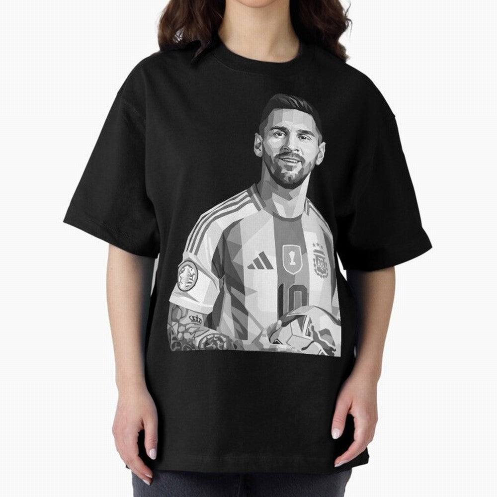 Messi grayscale Classic T-Shirt Enjoy Match Day Hype around FIFA World Cup 2026, Mbappe, France and Portugal, Football Festival Excitement, Trophy Ambitions, Country Rivalries and Star Player Buzz; Ideal for Football Dads, Football Moms, Friends,