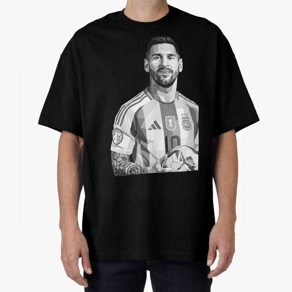 Messi grayscale Classic T-Shirt Enjoy Match Day Hype around FIFA World Cup 2026, Mbappe, France and Portugal, Football Festival Excitement, Trophy Ambitions, Country Rivalries and Star Player Buzz; Ideal for Football Dads, Football Moms, Friends,