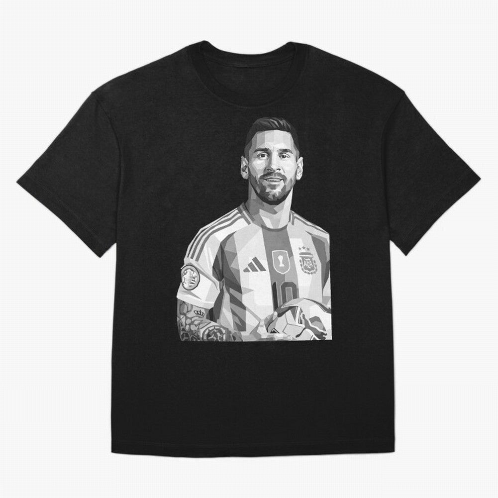 Messi grayscale Classic T-Shirt Enjoy Match Day Hype around FIFA World Cup 2026, Mbappe, France and Portugal, Football Festival Excitement, Trophy Ambitions, Country Rivalries and Star Player Buzz; Ideal for Football Dads, Football Moms, Friends,