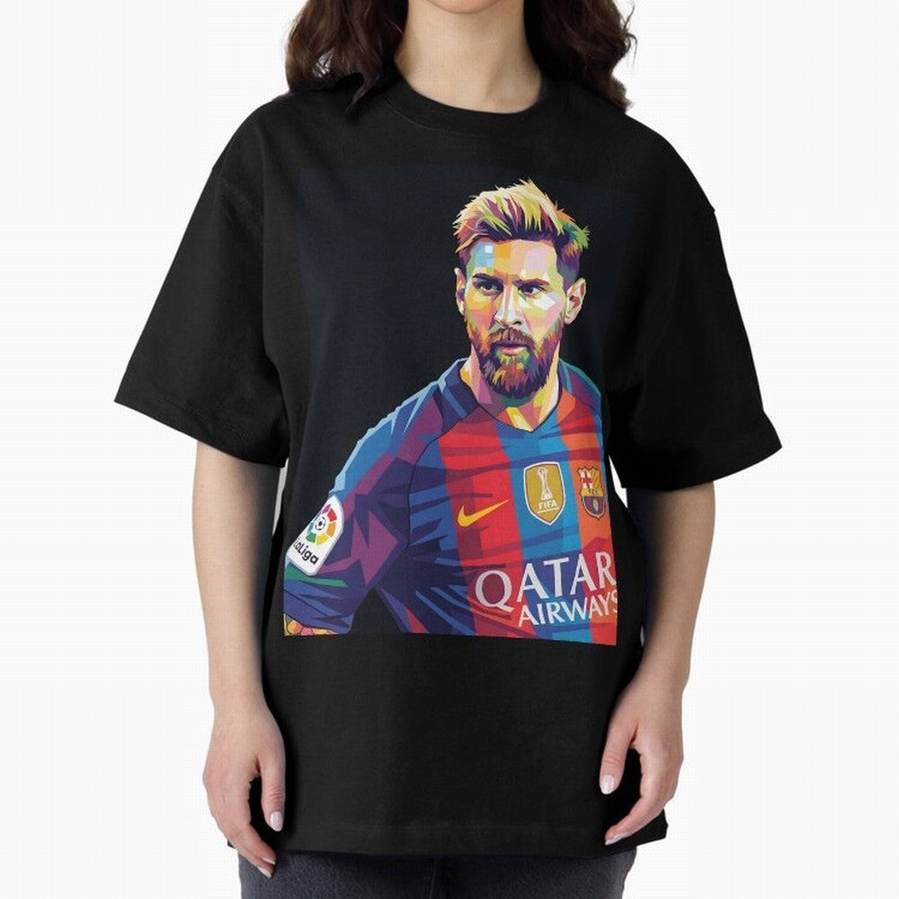 Messi Wpap Oversized T-Shirt Celebrate the Stars of Global Football Passion for FIFA World Cup 2026, Filled with Neymar, Haaland and Cristiano Ronaldo, England and Germany, Champion Mindset, Group Stage Buzz, Knockout Tension and Passionate Fan