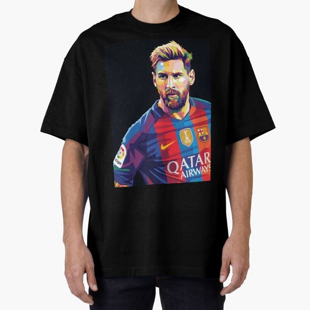 Messi Wpap Oversized T-Shirt Celebrate the Stars of Global Football Passion for FIFA World Cup 2026, Filled with Neymar, Haaland and Cristiano Ronaldo, England and Germany, Champion Mindset, Group Stage Buzz, Knockout Tension and Passionate Fan