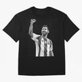 Messi grayscale Oversized T-Shirt Follow the Road to Match Day Hype around FIFA World Cup 2026 USA Canada Mexico, CR7, England and Germany, Match Day Excitement, Supporter Culture, Golden Goals and Global Football Passion; Made for Die Hard