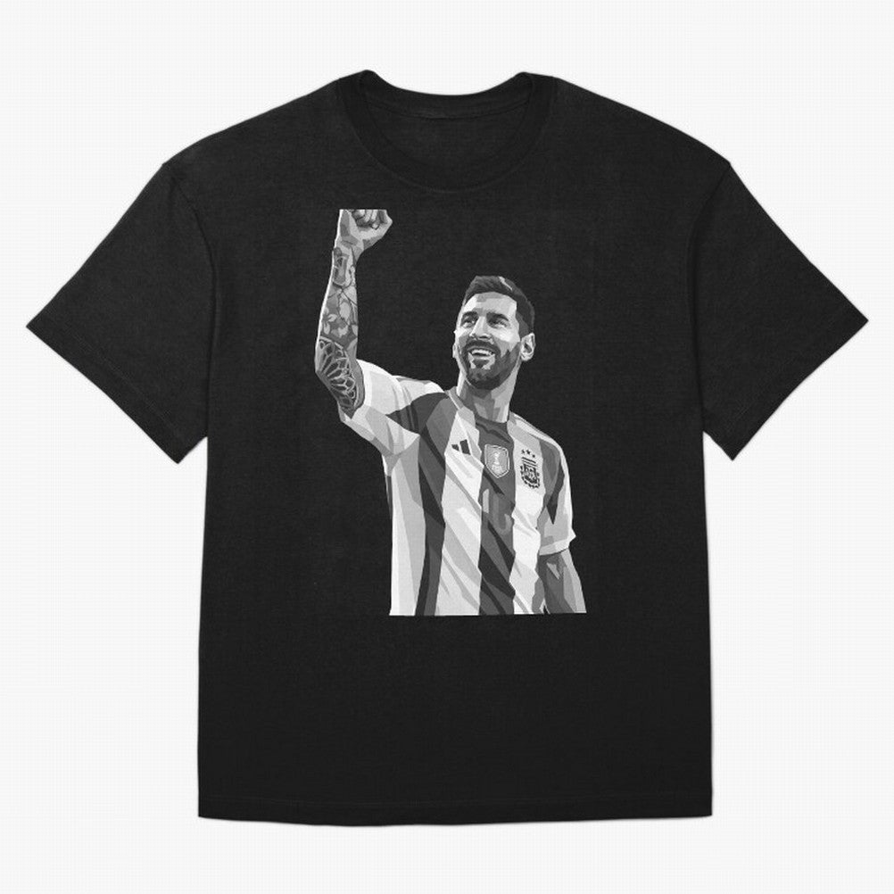 Messi grayscale Oversized T-Shirt Follow the Road to Match Day Hype around FIFA World Cup 2026 USA Canada Mexico, CR7, England and Germany, Match Day Excitement, Supporter Culture, Golden Goals and Global Football Passion; Made for Die Hard