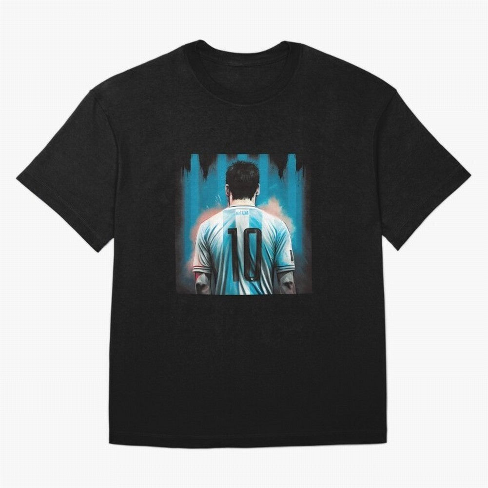 Lionel Messi Oversized T-Shirt Represent Football Lovers during FIFA World Cup 2026 Group Stage for Fans of Mbappe and Neymar and Brazil, Bringing Vintage Soccer Flavor, Modern Football Stars, National Flags and Final Night Emotion; Ideal for Fans