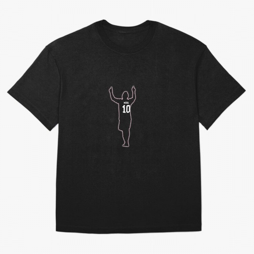 Lionel Messi Iconic Celebration Pose - Inter Miami Colors Classic T-Shirt Show Up for the Glory of FIFA World Cup 2026 Group Stage for Fans of Neymar, Haaland and Cristiano Ronaldo and Brazil, Portugal and Argentina, Bringing Stadium Memories,