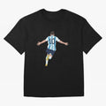 Lionel Messi minimalist illustration Classic T-Shirt Treasure Global Football Passion for FIFA World Cup 2026 Group Stage, Celebrating Mbappe and Neymar, England, France and Netherlands, Championship Spirit, Famous Goals, Roaring Crowds and