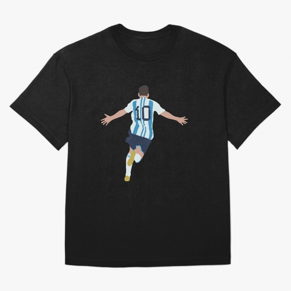 Lionel Messi minimalist illustration Classic T-Shirt Treasure Global Football Passion for FIFA World Cup 2026 Group Stage, Celebrating Mbappe and Neymar, England, France and Netherlands, Championship Spirit, Famous Goals, Roaring Crowds and