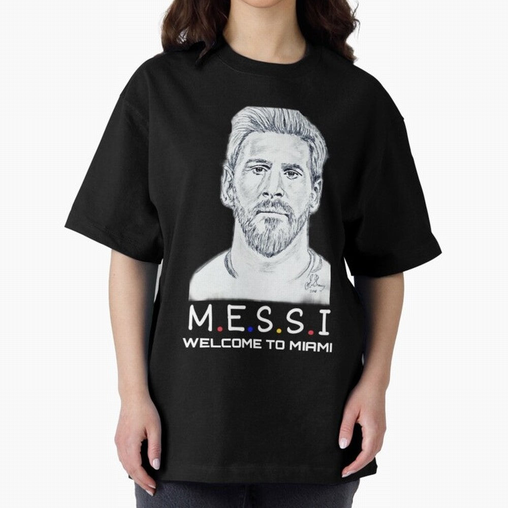 Lionel Messi, welcome to Miami Essential T-Shirt Celebrate the Stars of Global Football Passion for FIFA World Cup 2026 USA Canada Mexico, Inspired by Haaland, Spain, Vintage Soccer Flavor, Modern Football Stars, National Flags and Final Night