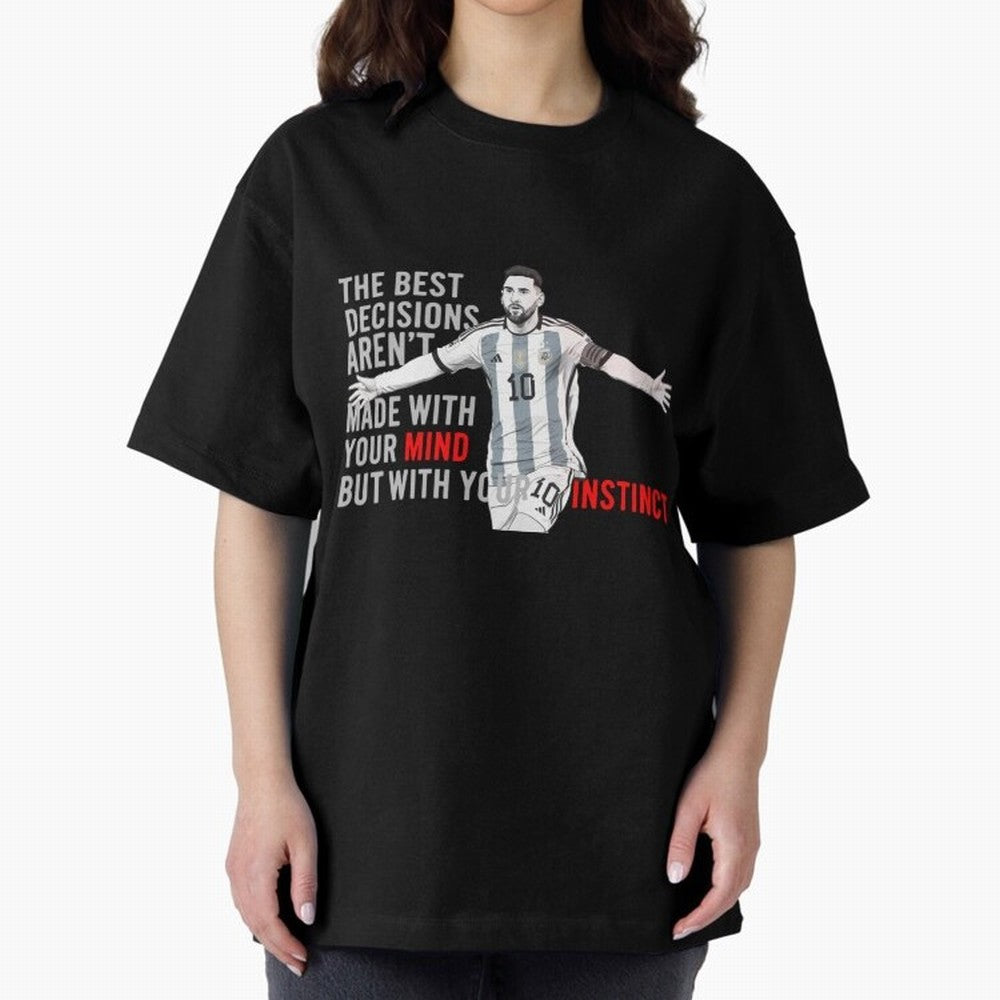 Messi Instinct Oversized T-Shirt Spotlight FIFA World Cup 2026 Group Stage Spirit, Centered on England, Mbappe, Global Supporter Spirit, Legendary Goals, National Colors and Tournament Celebration; Perfect for People Who Love Argentina, Brazil,