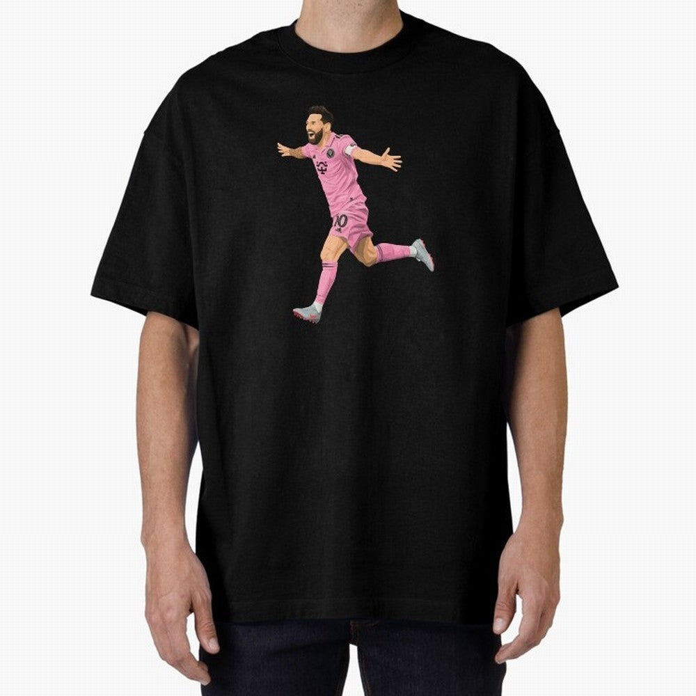 Lionel Messi celebration Oversized T-Shirt Follow Global Football Passion for FIFA World Cup 2026, Made for CR7 and Messi, England and Germany, Tournament Hype, Historic Matchups, Family Viewing Parties and Global Sports Pride; Great for Watch