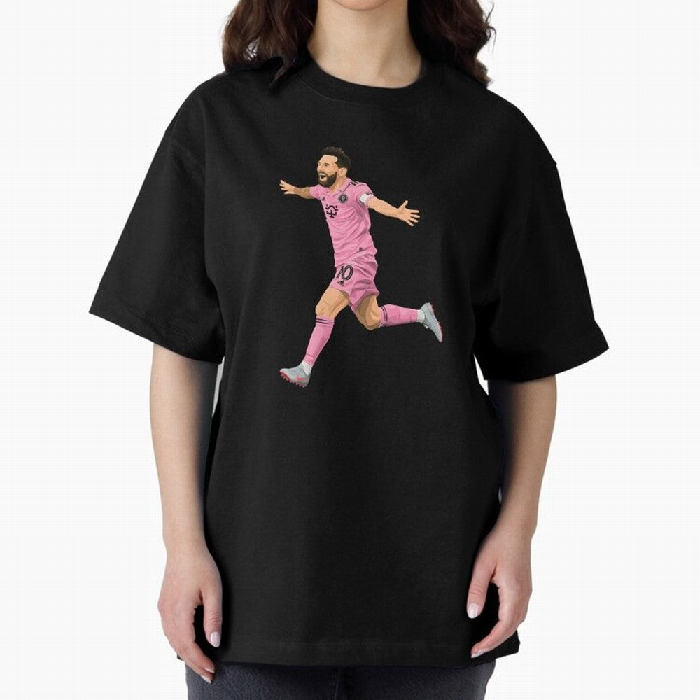Lionel Messi celebration Oversized T-Shirt Follow Global Football Passion for FIFA World Cup 2026, Made for CR7 and Messi, England and Germany, Tournament Hype, Historic Matchups, Family Viewing Parties and Global Sports Pride; Great for Watch