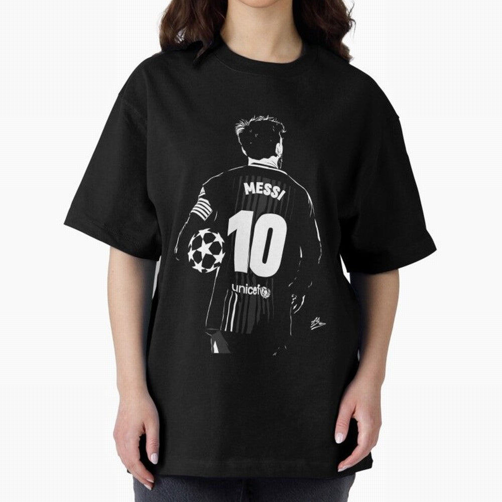 Lionel Messi Oversized T-Shirt Honor the Football Icons of FIFA World Cup 2026 Group Stage Spirit, Highlighting France and Portugal, Messi, CR7 and Mbappe, Classic Soccer Heritage, Championship Pressure, Fan Loyalty and International Pride; Ideal