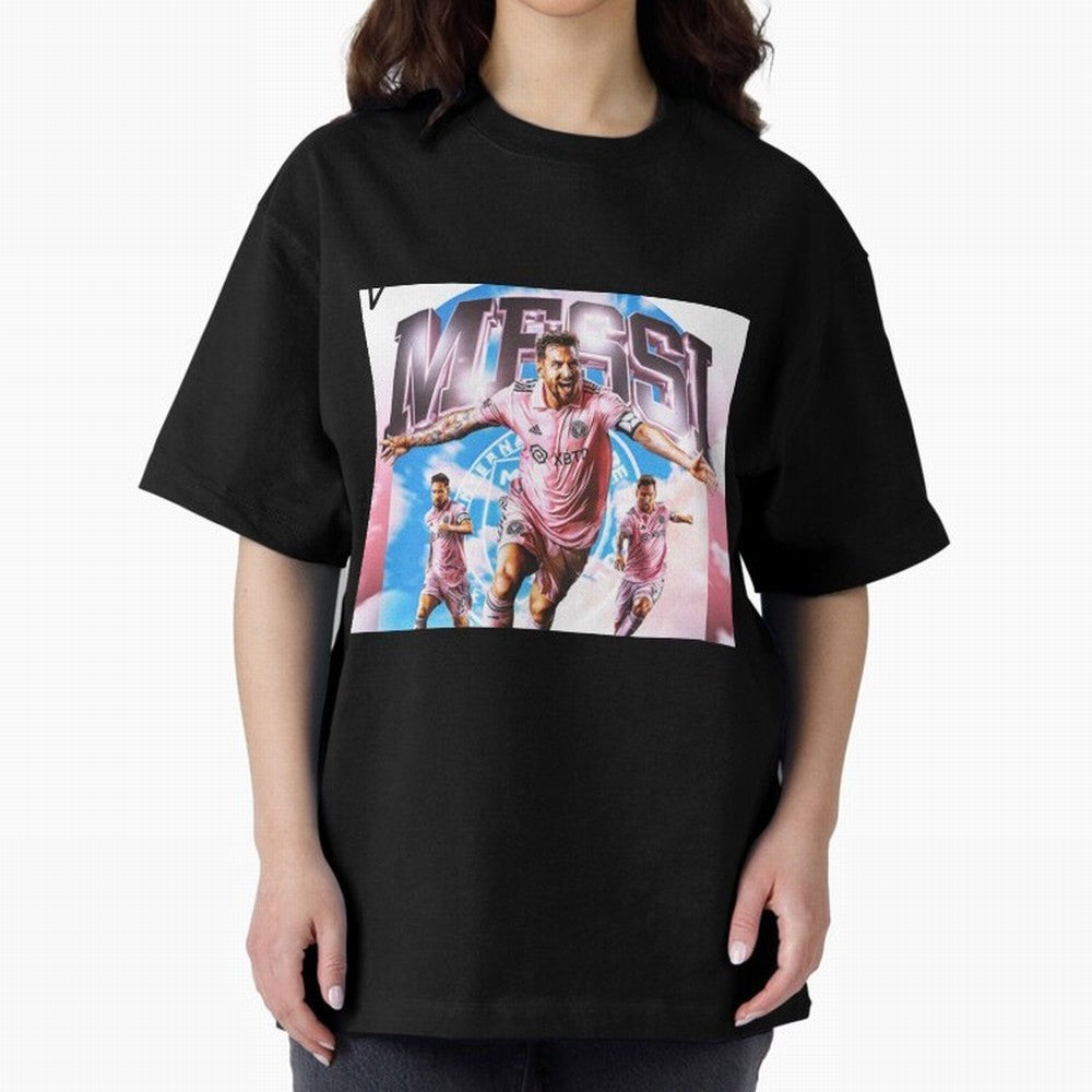Inter Miami Messi Oversized T-Shirt Celebrate the FIFA World Cup 2026 USA Canada Mexico Journey through Haaland and Mbappe Highlights, England, France and Netherlands Pride, Vintage Soccer Flavor, Modern Football Stars, National Flags and Final