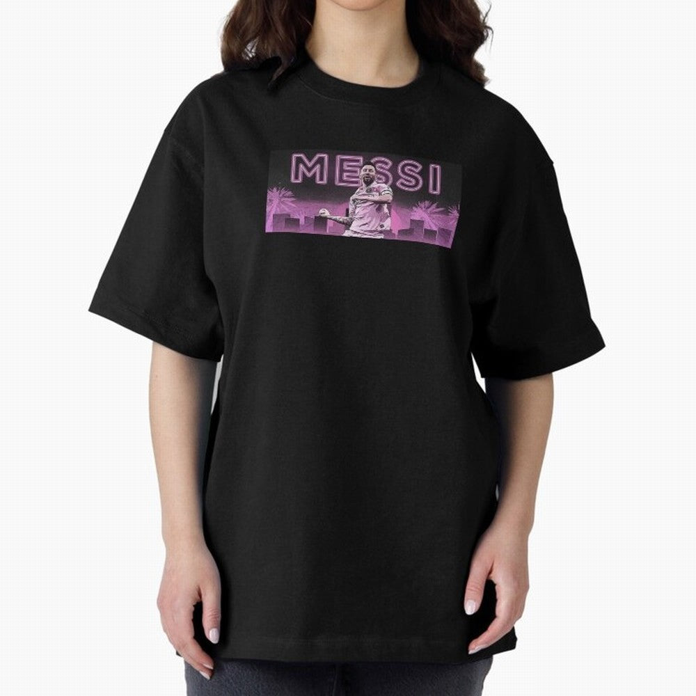 Miami Messi Oversized T-Shirt Keep Football History Alive during FIFA World Cup 2026 USA Canada Mexico Celebrating CR7, Brazil, Portugal and Argentina Energy, Championship Spirit, Famous Goals, Roaring Crowds and International Football Unity; Made