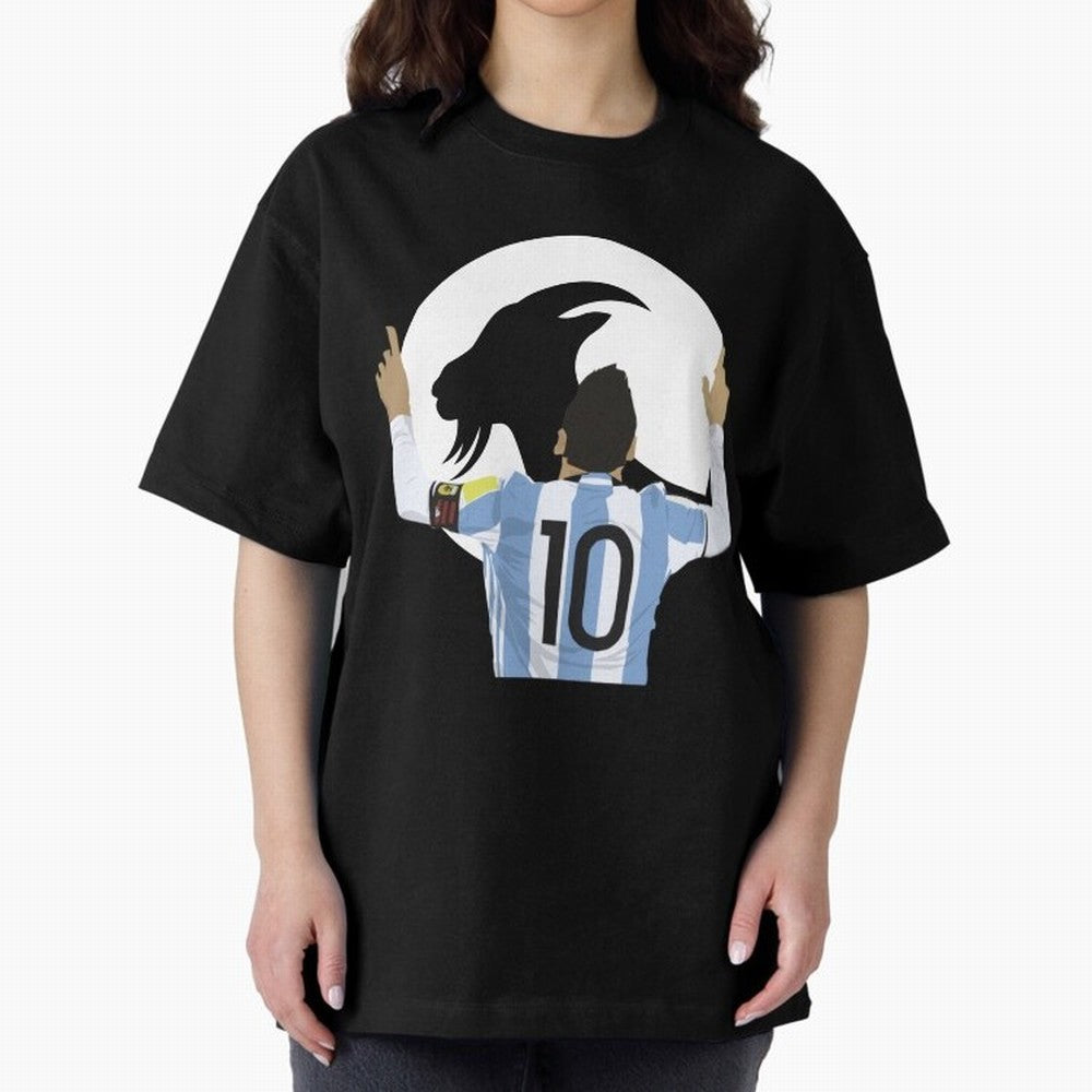 Lionel Messi Goat Oversized T-Shirt Celebrate the Next Chapter of FIFA World Cup 2026 Group Stage Spirit, Highlighting Spain, Messi, Neymar and Mbappe, Stadium Memories, Football Loyalty, International Chants and Championship Tradition; Ideal for