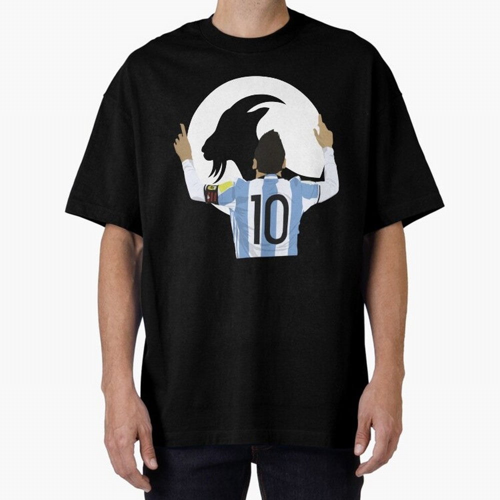 Lionel Messi Goat Oversized T-Shirt Celebrate the Next Chapter of FIFA World Cup 2026 Group Stage Spirit, Highlighting Spain, Messi, Neymar and Mbappe, Stadium Memories, Football Loyalty, International Chants and Championship Tradition; Ideal for
