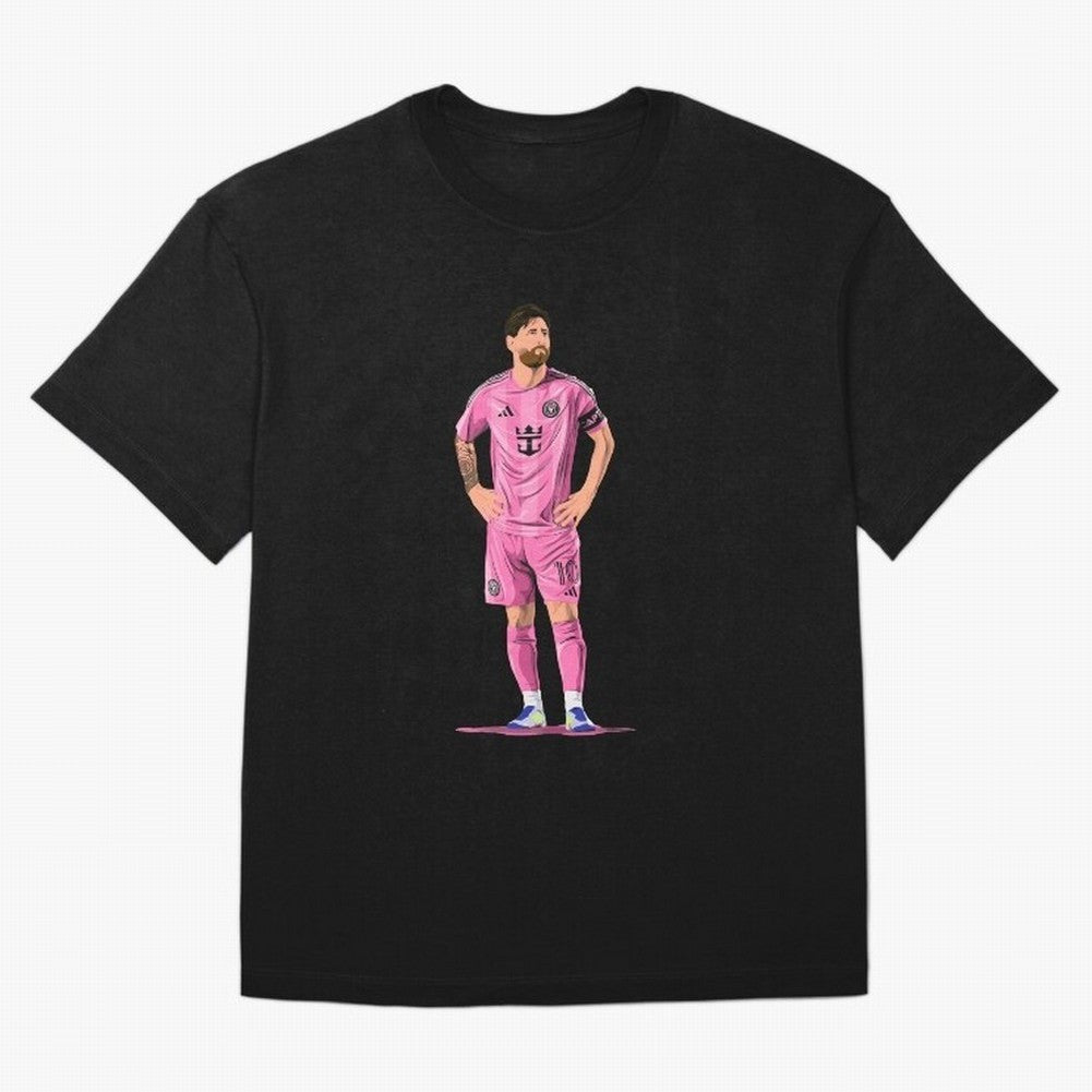Lionel Messi Vector Oversized T-Shirt Step into FIFA World Cup 2026 Group Stage Highlighting Neymar, Haaland and Cristiano Ronaldo, Brazil, Portugal and Argentina Energy, Football History, Final Match Energy, Crowd Noise and Once in a Lifetime