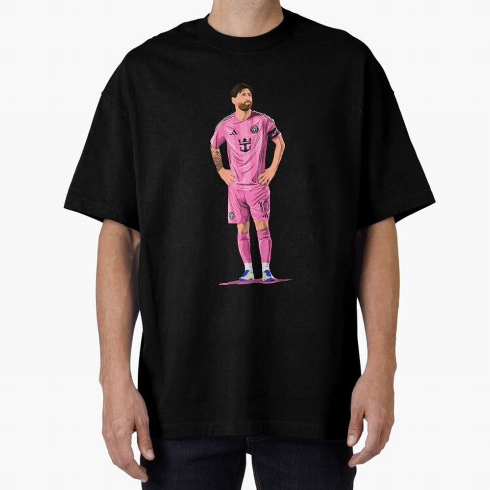 Lionel Messi Vector Oversized T-Shirt Step into FIFA World Cup 2026 Group Stage Highlighting Neymar, Haaland and Cristiano Ronaldo, Brazil, Portugal and Argentina Energy, Football History, Final Match Energy, Crowd Noise and Once in a Lifetime