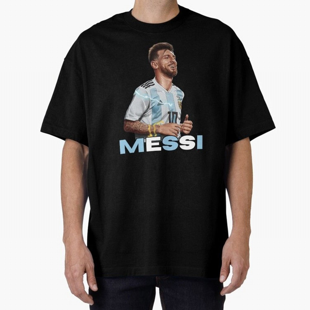Lionel Messi Oversized T-Shirt Celebrate Golden Goal Energy in FIFA World Cup 2026 Group Stage for Fans of Cristiano Ronaldo, Haaland and CR7 and England, Bringing Match Day Excitement, Supporter Culture, Golden Goals and Global Football Passion;