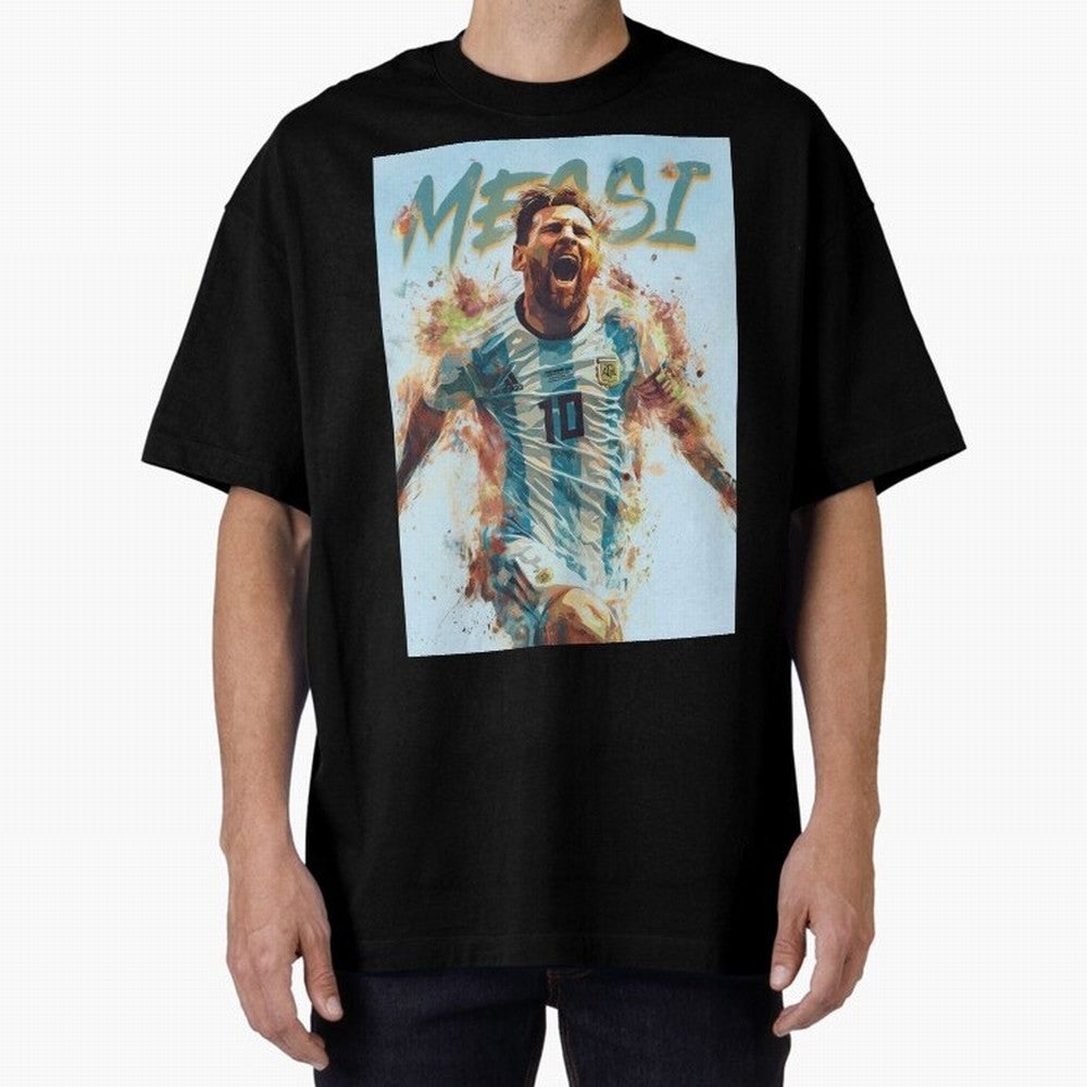 Argentina World Champs Messi Number Oversized T-Shirt Celebrate National Team Dreams in FIFA World Cup 2026 Made for Messi and Cristiano Ronaldo, Brazil, Portugal and Argentina Energy, Fan Favorite Moments, National Team Passion, Big Match Drama